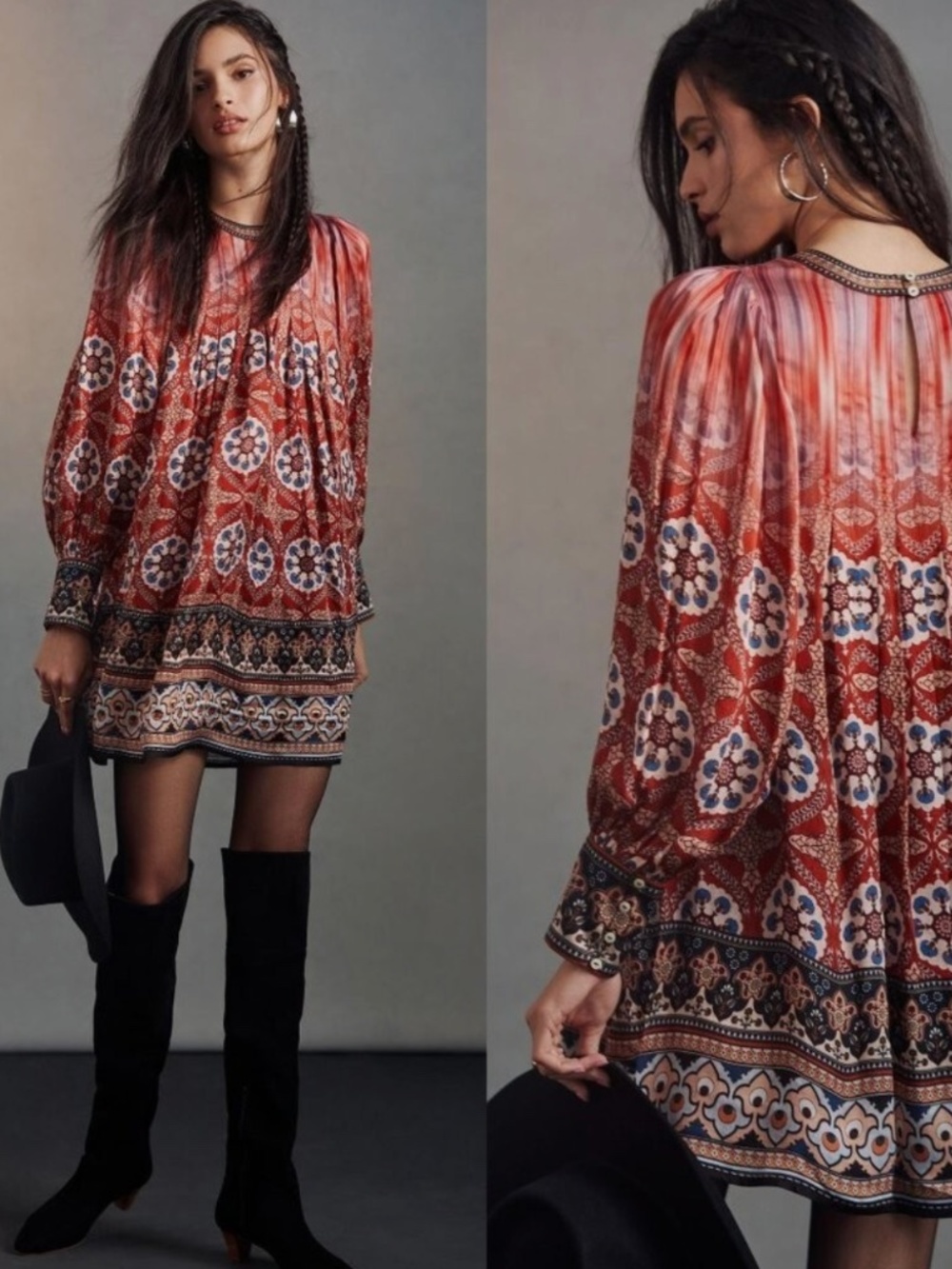Anthropologie Tanvi Kedia Silky Boho Dress size L SEE DESC.